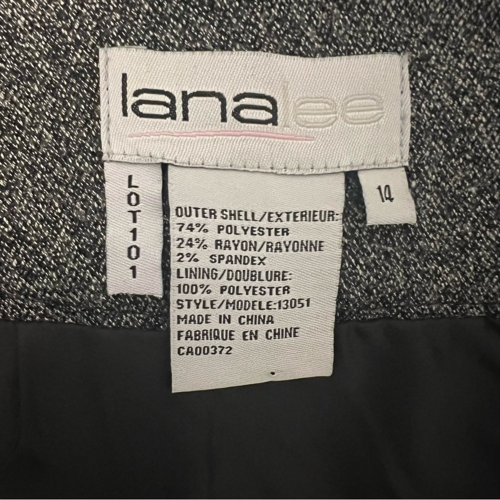 Lana Lee Knee Length Grey Skirt with Black Details | Size 14 | GUC - Picture 6 of 6
